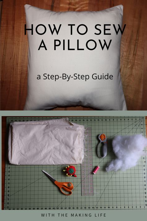 Sewing Throw Pillows, Sewing Pillows Ideas, Sew A Pillowcase, Hand Step By Step, Easy Throw Pillows, Sew A Pillow, Pillow Covers Tutorial, Homemade Pillows, Make Your Own Pillow