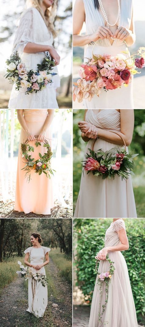 Bridesmaid Bouquet Alternatives, Alternative Bridesmaid, Classic Bouquet, Alternative Wedding Bouquet, Unique Wedding Bouquet, Wedding Flower Trends, Wedding Hoop, Mini Wreath, Unique Bridesmaid