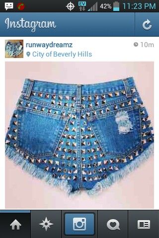 Studded shorts. Daisy duke Daisy Duke, Studded Shorts, Daisy Dukes, Summer Shorts, Denim Shorts, Daisy, Womens Shorts, Quick Saves