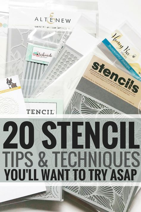 Stencil Ideas For Cards, Stencils For Card Making, Easy Stencil Patterns Free Printable, Cards Using Stencils, Stencil Tutorial, Stamping Techniques Card Tutorials, Stencil Cards, Rubber Stamping Techniques, Stencils Tutorials