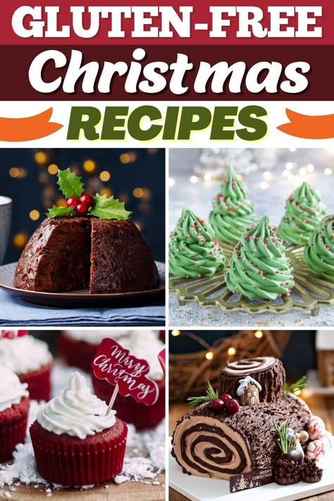 These gluten-free Christmas desserts ensure everyone at your party can enjoy holiday treats! From cupcakes to cookies to pies, you can't go wrong with any of these tasty desserts. Gluten Free Recipes For Christmas, Gluten Free Holiday Desserts Christmas, Gluten Free Treats Christmas, Gf Holiday Desserts, Holiday Gluten Free Desserts, Gluten Free Christmas Party Food, Gluten Free Dessert For Party, Christmas Dessert Ideas Gluten Free, Gluten Free Xmas Desserts