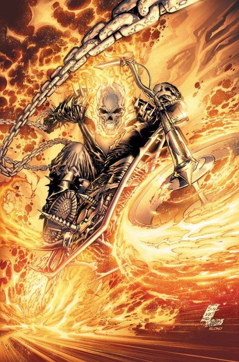 Ghost Rider #1 (Variant) by Marc Silvestri Ghost Raider, Ghost Rider Johnny Blaze, Ghost Rider Wallpaper, Johnny Blaze, Bd Art, Superhero Comics, Marvel Comics Art, Ms Marvel, Ghost Rider