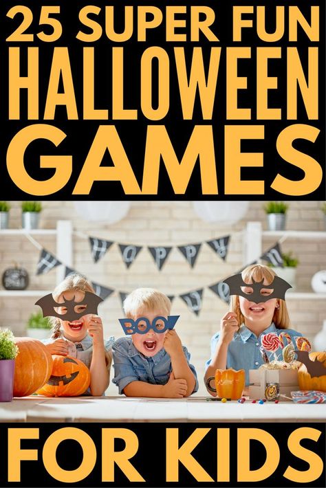 If you're throwing a Halloween party either at school or at home, finding the perfect Halloween games for kids is a MUST to keep your guests entertained and happy. That's why we've rounded up 25 easy DIY Halloween games that will provide endless hours of Halloween Can Knock Down Game, School Trick Or Treat Stations, Halloween Games For Children, Halloween Trick Or Treat Games, Pick Or Treat Game, Trick Or Treat Ideas For Kids, Halloween Kindergarten Games, Trick Or Treat Games For Kids, Prek Halloween Games