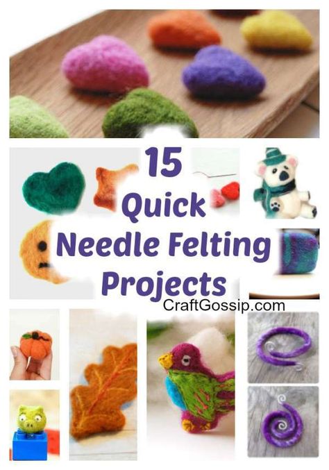 15 Quick Needle Felting Projects – Felting Diy Wool Needle Felted Christmas Ornaments, Beginner Needle Felting Projects, Needle Felted Pictures Ideas, Needle Felting Jewelry, Wool Needle Felting Ideas, Wool Felting Ideas, Easy Needle Felting Projects, Felting Projects For Beginners, Needle Felting Diy Tutorials