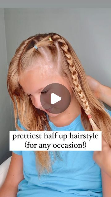 Audrey McClelland on Instagram: "PRETTIEST HALF UP HAIRSTYLE 🩷 Here’s a cute one to try in your hair. This is great for any occasion and (I’m going to say it 😊) any age, too! I’m going to do this in my own hair! Victoria was heading to a friend’s house and loves her hair half up, so this is what we came up with! ❤️ . Sharing all of the hair products that we love to use in my stories and in my highlights. . #halfup #halfuphalfdown #halfuphalfdownhairstyle #hairdo #braidideas #braidinspo #braidinspiration #braid #simplehairstyles #simplehair #simplehairstyle #easyhairstyles #easyhairstyle #easyhairstylesforgirls #cutehairstyles #cutehair #hairvideo #hairideas #hairinspo #hairinspiration #hairvideos #hairidea #schoolhairstyles #schoolhair #hairstyles #hair #hairstyle #hairtutorial #hairtuto Half Up Girls Hairstyles, Mom Generations Hair, Half Up Kids Hairstyles, Half Up Half Down With Braids, Hair Dos For School, Aria Hair, Half Up Hairstyle, Girls Hairdos, Picture Day Hair