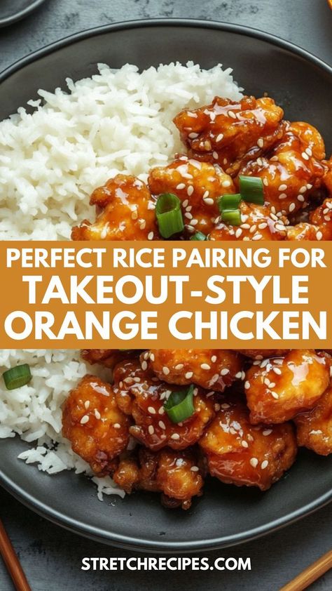 Orange Chicken Rice Bowl, Orange Chicken And Rice Recipes, Easy Quick Rice Recipes, Diy Orange Chicken, Simple Orange Chicken Recipe, Chicken And Rice Recipes Chinese, Orange Ground Chicken Recipe, Dinner Recipes Orange Chicken, Easy Orange Chicken Sauce