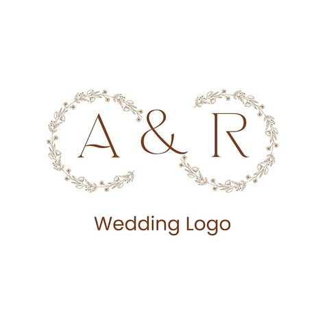 Vector a r wedding logo with a floral de... | Premium Vector #Freepik #vector #logo #logo-templates #logo-design #business-logo R&a Logo, A & R Wedding Logo, Marriage Logo, Wedding Initials Logo, Save The Date Video, R Logo, Logo Desing, Wedding Logo Design, Logo With A