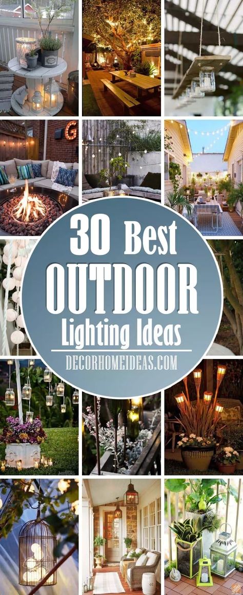 Outdoor Lighting Ideas, Best Outdoor Lighting, Yard Lights, Backyard Lighting, Backyard Diy Projects, Outdoor Patio Lights, Patio Lighting, Outdoor Patio Decor, Porch Lighting