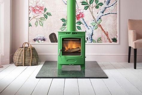 Gas Stove Fireplace Freestanding, Painted Wood Burning Stove, Wood Fire Stove, Small Electric Stove, Contemporary Wood Burning Stoves, Gas Stove Fireplace, Stove Paint, Wood Burning Stoves Living Room, Modern Stoves