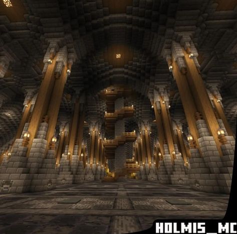 Huge Underground Base Minecraft, Megabase Ideas Minecraft, Ancient Greek Minecraft Builds, Minecraft Dwarven Mine, Minecraft Vault Door, Minecraft Dungeon Build, Minecraft Cave House Ideas, Minecraft Dwarven Architecture, Minecraft Cave Builds