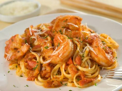 Get Shrimp Arrabbiata Recipe from Food Network Arrabbiata Pasta, Sauteed Shrimp, Seafood Pasta, Corn Chowder, Pesto Pasta, How To Cook Shrimp, Tortellini, Shrimp Recipes, Restaurant Recipes