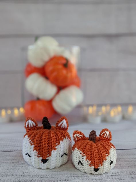 Fox Pumpkin Crochet Pattern Free, Crochet Fox Pumpkin, Fox Pumpkin Crochet Pattern, Autumn Crochet Free Patterns, Autumn Amigurumi Free Pattern, Crochet Amigurumi Fox, Fall Crochet Projects Free, Free Crochet Fall Patterns, Fall Amigurumi Free Pattern