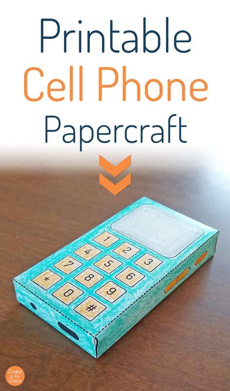 Printable Cell Phone Papercraft for Kids - Create in the Chaos My Address Preschool Activities, Telephone Craft Preschool, Phone Craft Preschool, How To Make A Cardboard Phone, Technology Crafts For Kids, Phone Craft For Kids, Paper Phone Template, Cardboard Flip Phone Template, Phone Papercraft