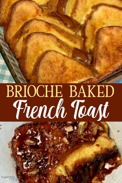 Do you love French Toast, but wish there was a faster way to make it?  This Brioche French Toast Casserole is a favorite on our farmhouse table because it is so easy to make!  Some of us love sprinkling bacon and pecans in the syrup layer and some of us love the classic flavor of plain French Toast.  We all love the richness that a slightly thicker Brioche bread adds to this easy breakfast casserole! Brioche French Toast Casserole, Easy Breakfast Casserole, Baked French Toast Casserole, French Toast Bake Recipe, Toast Pizza, Brioche French Toast, Baked French Toast, French Toast Casserole Recipes, Overnight French Toast