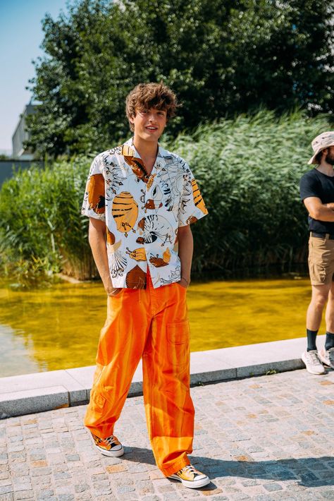 The Best Street Style at the Milan Spring 2023 Menswear Shows | Vogue European Summer Outfits Men, Colorful Mens Fashion, Men Vest Outfits, Mens Festival Fashion, Milan Fashion Week Men, Eclectic Outfits, Festival Outfits Men, European Summer Outfits, Men Street Fashion