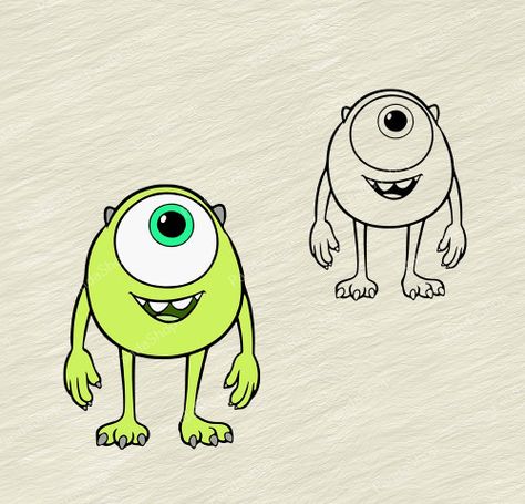 Sully Tattoo Monsters Inc, Mike Wazowski Tattoo, Mike Wazowski Rock Painting, Mike Wazowski And Sully Drawing, Mike Wazowski Svg, Mike Wazowski With Two Eyes, Mike From Monsters Inc, Bestie Tattoo, Procreate Ipad Art