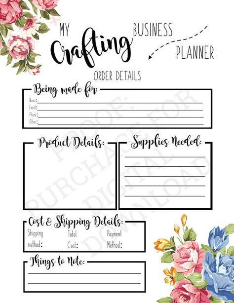 Crafting Business Planner - Order Planner, Cricut, Silhouette, Cameo, Crafts, Printables, Instant Do Tumbler Craft Room Ideas, Planner Cricut, Crafting Business, Craft Show Booths, Cameo Crafts, Silhouette Cameo Crafts, Arts And Crafts For Teens, Business Printables, Craft Booth Displays