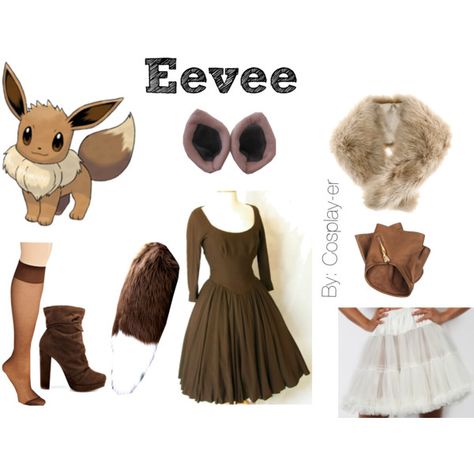 Eevee pokemon cosplay by cosplay-er on Polyvore featuring polyvore, fashion… Eevee Costume, Pokemon Outfits, Pokemon Halloween Costume, Easy Halloween Outfit, Pokemon Costumes, Fox Costume, Pokemon Halloween, Pokemon Diy, Pokemon Clothes