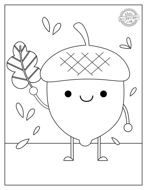 Fall Crafts Free Printables, Free Printable Acorns, Acorn Coloring Page Free Printable, Free Preschool Coloring Pages Printables, Acorn Coloring Page, Toddler Fall Coloring Pages, Fall Coloring Pages Preschool, September Coloring Sheets, Acorn Preschool Activities