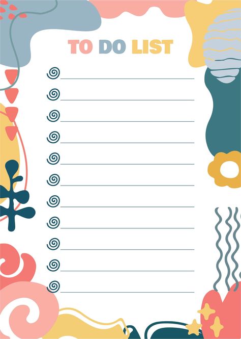 Cute Printable to Do List Template Do To List Printable, To Do List Template Cute, Things To Do Template Free Printable, To Do List Template Printable, List To Do Planner Cute, Cute Note Template Printable, Creative To Do List Design, To Do List Design Ideas, Cute List Template