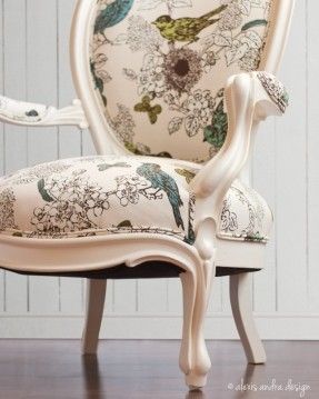 Antique Victorian Round Back Chair - classic unexpected cream vintage blue green teal white brown whimsical romantic french country armchair Round Back Chair, Victorian Armchair, Victorian Chair, Classic Armchair, Reupholster Chair, Reupholster Furniture, Chair Makeover, Round Chair, French Chairs