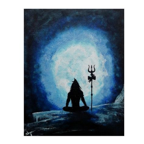 Shiv Painting Canvases, Lord Shiva Painting Canvases Acrylics, Mahadev Painting Easy, Mahakal Painting, Shivling Painting, Shiva Acrylic Painting, Shiv Painting, Shadow Painting, Shiva Painting