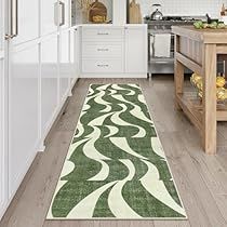 Cool Runner Rug, Entry Door Rug, Kitchen Island Runner, Entry Way Rug Ideas, Hallway Rugs Ideas, Cool Area Rugs, Modern Kitchen Rugs, Green Runner Rug, Sage Green Decor