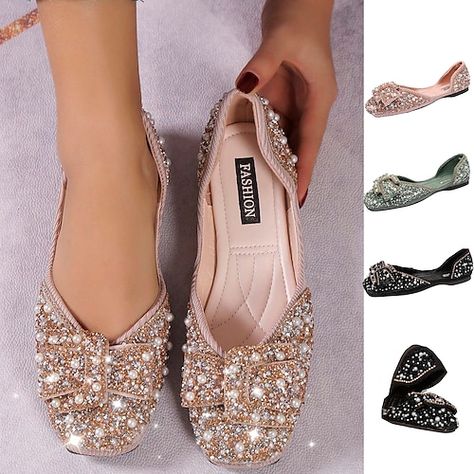 Sparkling Shoes, Mog Dresses, Flat Sandals Wedding, Sparkly Sandals, Bling Shoes, Shoes Flats Sandals, Wedding Sandals, Glitter Shoes, 2024 Trends