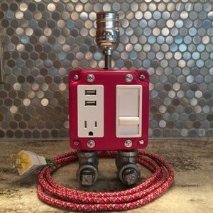 Extension Cord, Desk Dorm, Room Bedside Table, Teal Lamp, Man Cave Items, Pipe Lamps, Man Cave Lighting, Orange Lamps, Steampunk Lighting