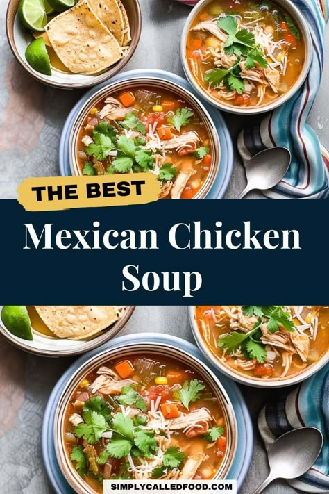 Mexican Chicken Soup Recipe Authentic Mexican Chicken Recipes, Authentic Mexican Chicken, Soup In A Crock Pot, Mexican Chicken Soup, Chicken Potato Soup, Mexican Soup Recipes, Instant Pot Slow Cooker, Mexican Soup Chicken, Mexican Chicken Recipes