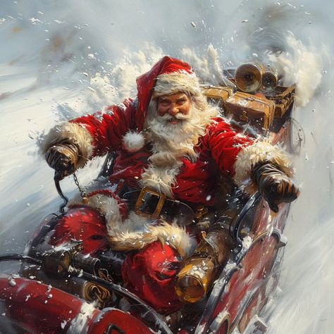 Santa 603 | Taking the sleigh for a ride... #chrisrmas #sleigh #sleighride #mother ride #santaclaus #northpole #igorealfast | Instagram Christmas Tress, Steampunk Christmas, Merry Christmas Gif, I Love Christmas, Santa Art, Christmas Sleigh, Christmas Time Is Here, Love Christmas, Christmas Gif