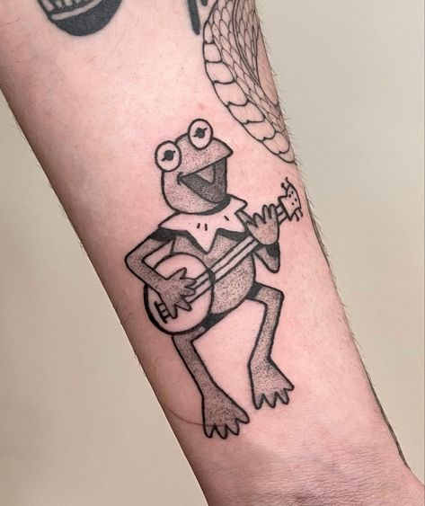 Muppet Tattoo, Tattoo Toronto, Funky Tattoos, Bike Tattoos, Frog Tattoos, Nothing Is Permanent, The Muppet Show, Piercing Tattoo, Body Mods