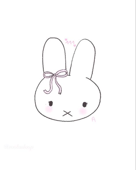 Miffy Pfp, Bow Drawing, 00s Mode, Bunny Poster, Bow Wallpaper, Soft Pink Theme, Cute Coquette, Bunny Drawing, Mini Drawings