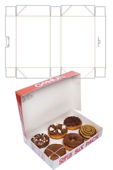 6 pack donuts box, 12 pack donuts box Donuts Packaging, Donut Boxes, Disney Desserts, Egg Packaging, Food Box Packaging, Doughnut Shop, Donut Box, Drinks Packaging Design, Bakery Branding