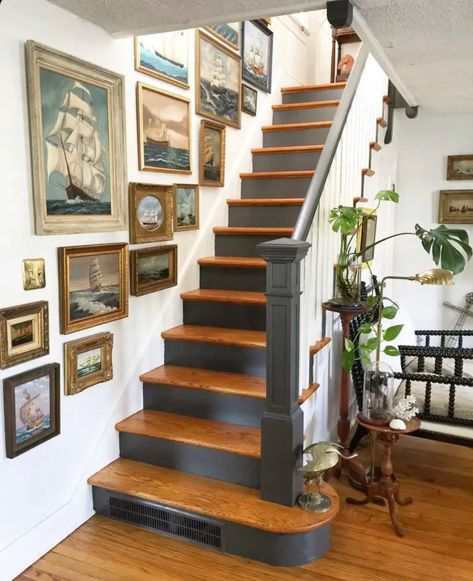 Electric Gallery Wall, Stairs Gallery Wall, Gallery Wall Stairs, Stairway Gallery, Living Room Gallery Wall, Gallery Wall Staircase, Room Gallery Wall, Stairway Decorating, Hall Ideas