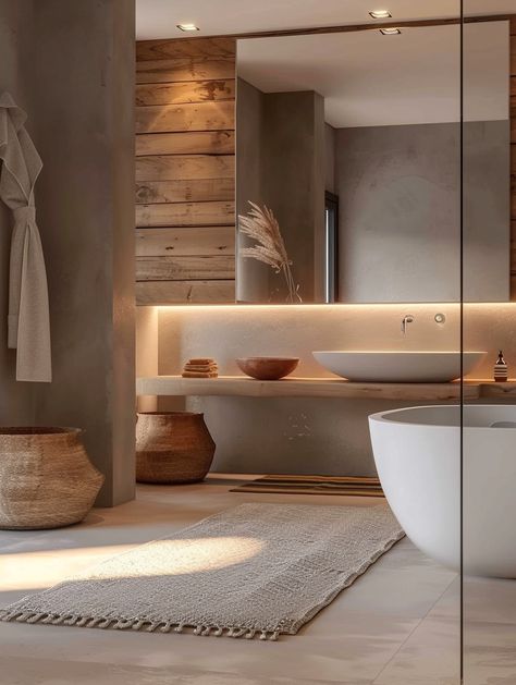 Organic Modern Bathroom Ideas To Create a Spa-Like Retreat Organic Shower Design, Annexe Ideas, Shower Upgrade, Stairs Bathroom, Organic Bathroom, Organic Modern Bathroom, Earthy Bathroom, Second Bathroom, Warm Bathroom