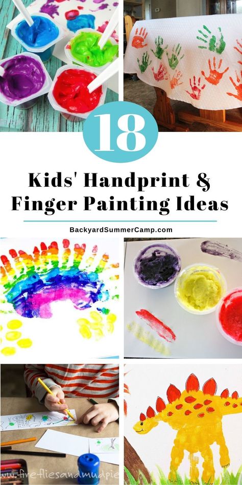 These kids' handprint art projects and finger painting ideas are messy fun that you can create together and make special memories. Toddler Finger Painting Ideas, Baby Finger Paint Ideas, Kids Finger Painting Ideas, Finger Paint Ideas, Hand Print Painting Ideas, Finger Painting Ideas For Kids, Toddler Painting Ideas, Finger Painting Ideas, Nanny Crafts