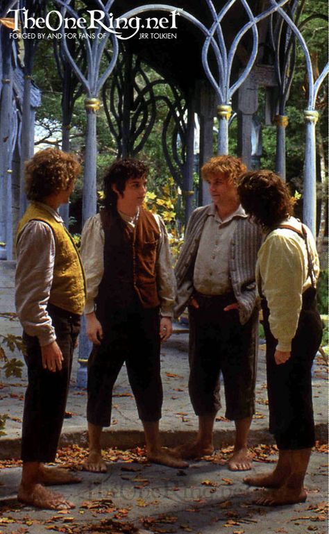 The Hobbits At Rivendell Hobbit Birthday, Merry And Pippin, John Howe, Concerning Hobbits, Beau Film, Frodo Baggins, Into The West, The Two Towers, Fellowship Of The Ring