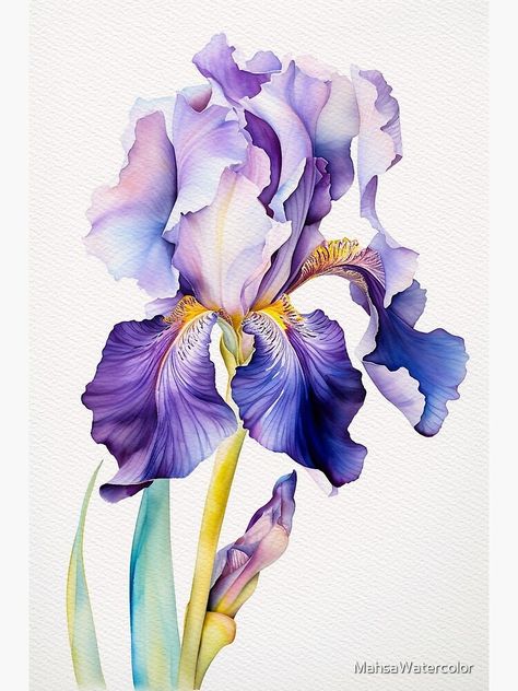 Green Nature Wedding, Nature Wedding Decor, Blue Iris Flowers, Painting Tiger, Pink Lily Flower, Floral Watercolor Painting, Large Roses, Home Decor Green, Iris Art