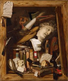 "The Vanity Of The Artist's Dream," Charles Bird King, 1830, Oil and graphite on canvas, 35 1/8 x 29 1/2", Harvard Art Museums. King Painting, Harvard Art Museum, Handy Wallpaper, Antique Sculpture, Tinta China, America Art, Still Life Art, Art Appreciation, Arte Fantasy