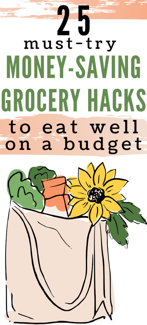 Looking for easy money saving tips for grocery shopping? Try out these 25 budget friendly grocery hacks to save money when grocery shopping (and still eat healthy and well!). Learning how to save money on groceries is easier than you think with these simple frugal living tips.  Save your grocery budget today! How To Budget Groceries, Money Saving Grocery Tips, Saving On Groceries, How To Save Money On Food, How To Grocery Shop On A Budget, How To Grocery Shop, Saving Money On Groceries, How To Save Money On Groceries, Save Money Groceries