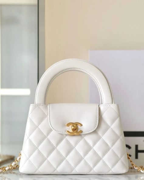 Shop Now Chanel Kelly Bag, Chanel White Bag, White Chanel Bag, Chanel Kelly, Aesthetic Backpack, Dream Bag, Luxury Bags Collection, Dream List, Show Case