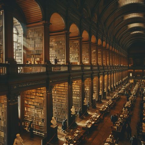 "Historic Library Interior: Breathtaking grand hall of a #vintage library filled with rows of #literature and arched windows. #booklovers #heritage #architecture #study #aiart #aiphoto #stockcake ⬇️ Download and 📝 Prompt 👉 https://stockcake.com/i/historic-library-interior_780246_971998" 19th Century Library, Hacienda Library, Large Library Aesthetic, Massive Home Library, Antique Library Aesthetic, Alexandrian Library, Library Perspective, Colonial Library, Mountain Library