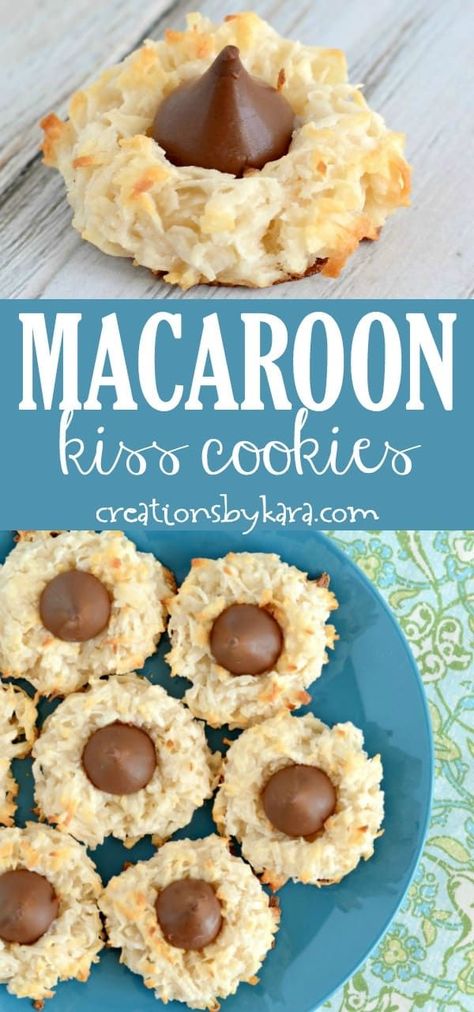 Macaroon Kisses Cookies, Coconut Hershey Kiss Cookies, Chocolate Kissed Coconut Macaroons, Coconut Macaroon Cookie, Hershey Kisses Recipes Easy, Coconut Macaroons Cookies, Chewy Coconut Macaroons, Coconut Kiss Cookies, Christmas Coconut Macaroons