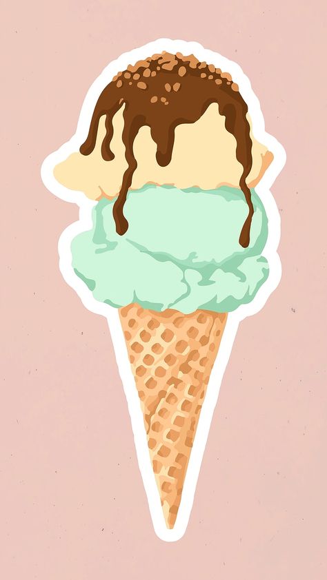 Gambar Ice Cream Aesthetic, English Stickers, Sticker Overlay, Ice Cream Syrup, Ice Cream Wallpaper, Gouache Tutorial, Ice Cream Poster, Ice Cream Ice, Preppy Stickers