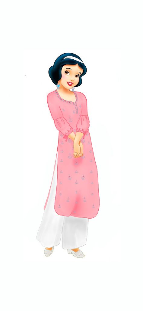 # snow White # Disney Princess # Indian dress # kurta # digital painting Indian Disney Princess, Snow White Disney Princess, Indian Drawing, Snow White Disney, Indian Look, Kurta Dress, Indian Dress, Girly Art, Art Sketchbook