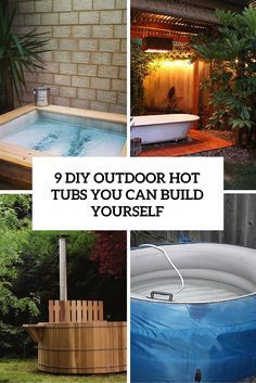 9 diy outdoor hot tubs that you can build yourself cover Inexpensive Hot Tubs, Hot Tub Landscaping, Jacuzzi Hot Tub, Diy Hot Tub, Outdoor Bathtub, Cinder Blocks, Outdoor Tub, Build Yourself, Hot Tub Backyard