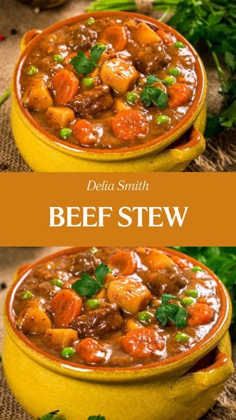 Delia Smith Beef Stew Traditional Beef Stew Recipe, Casserole Beef, Traditional Beef Stew, Beef Stews, Foodie Lover, Delia Smith, Chuck Steak, Chili Cheese Dogs, Peas And Carrots