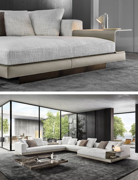 Minotti Sofa, Sala Modular, Latest Sofa Designs, Family Room Furniture, Modern Recliner, Modern Sofa Living Room, Home Decor Shelves, Diy Sofa, Coral Gables