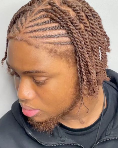 Cornrows Into Plaits Men, Cornrows Into Braids Men, Cornrows To Braids, Men’s Fulani Braids, Half Cornrows Half Box Braids Men, Cornrows Into Braids, Fulani Braids Hairstyles Men, Cornrow Men Hairstyles, Half Cornrows Half Twist